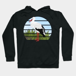 jz.birds Stork Bird Animal Art Hoodie